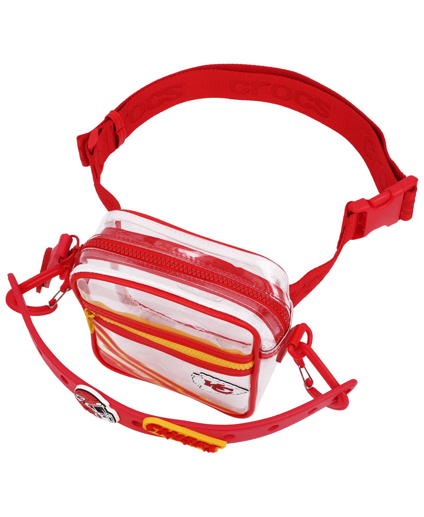 Мужская сумка Crocs Kansas City Chiefs Clear Crossbody Stadium, цвет: Красный — фото 4