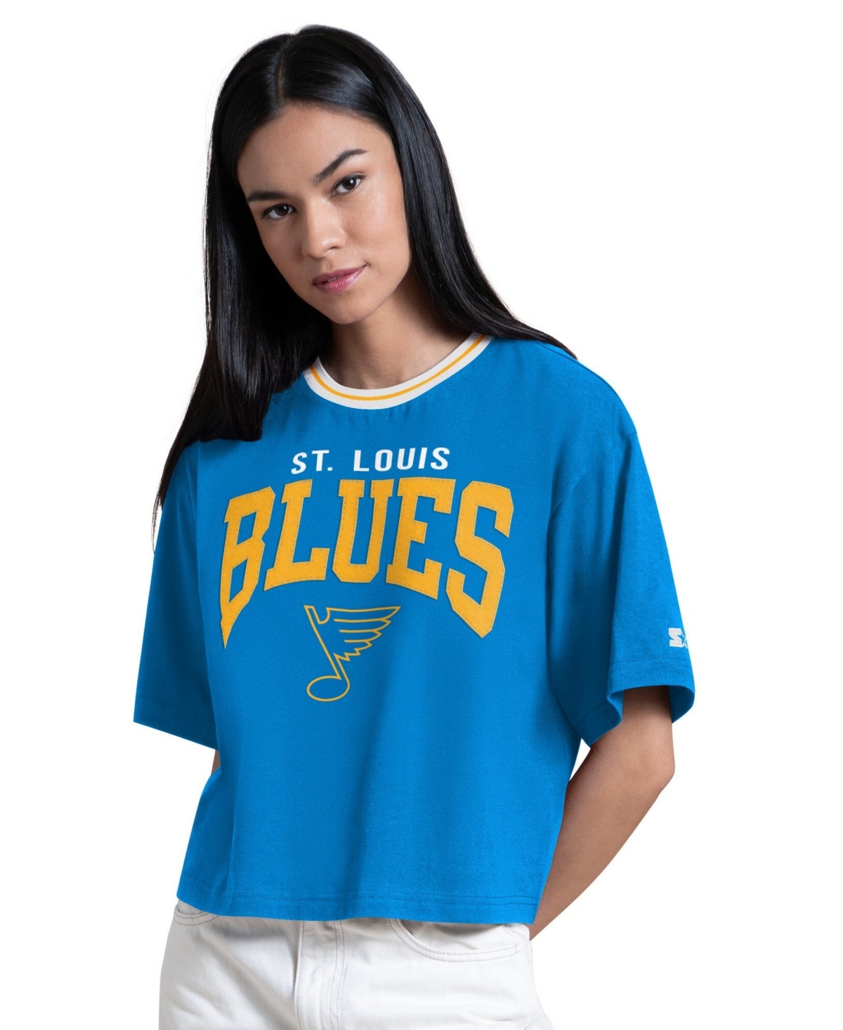 Starter Women's Light Blue St. Louis Blues Ace Cropped T-Shirt - Light Blue