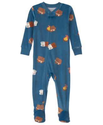 Baby Boys' Smores 2-Way Zip Snug-Fit Dream Plush Footed Pajama