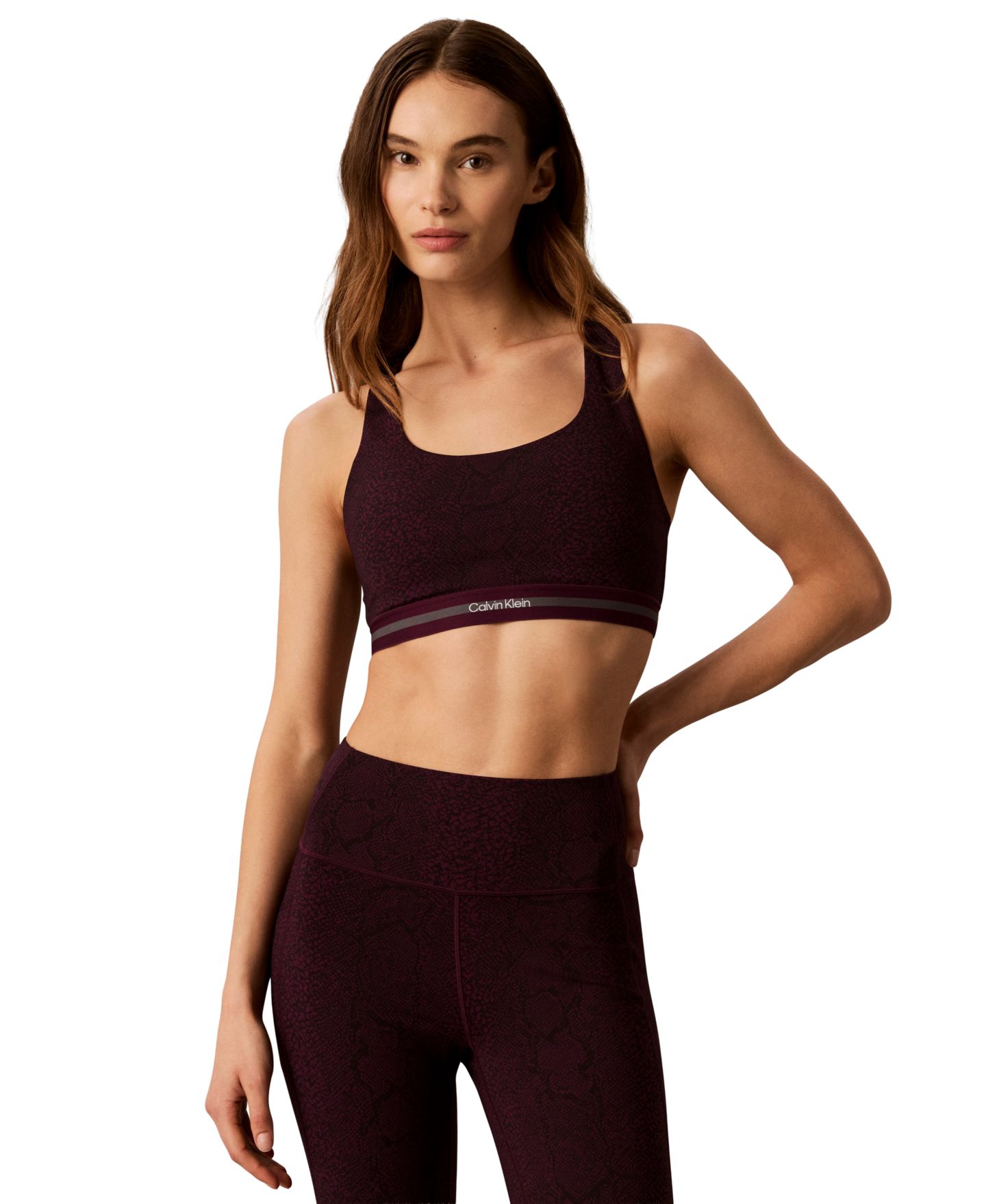 Спортивное бра Sport, без косточек — Calvin Klein Performance, цвет: Мраморный змеиный серый — фото 7