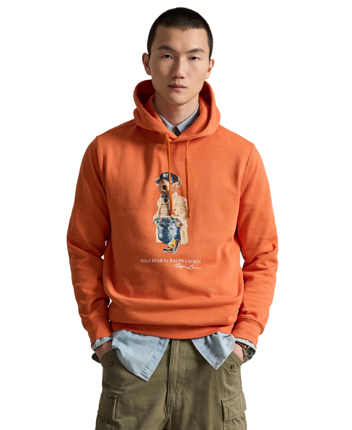 Polo Ralph Lauren Men's Polo Bear Fleece Hoodie - Solar Sky-Heritage Bear