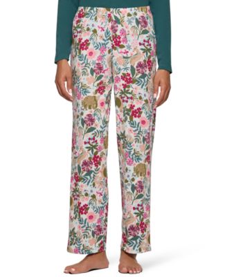 Women's Winter Wilderness Floral-Print Relaxed-Fit Long Pajama Pants