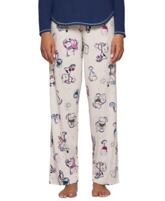 Women's Another Round Long PJ Pant Relaxed-Fit Elastic Waistband Cotton-Blend Pants