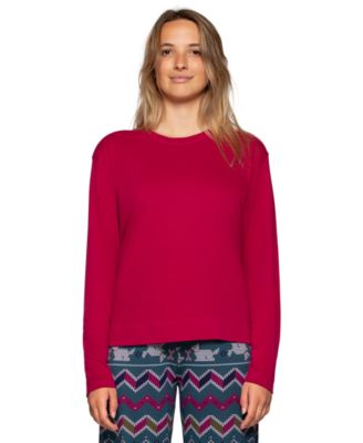 Women's Cotton Candied Long Sleeve Boxy Pajama Top