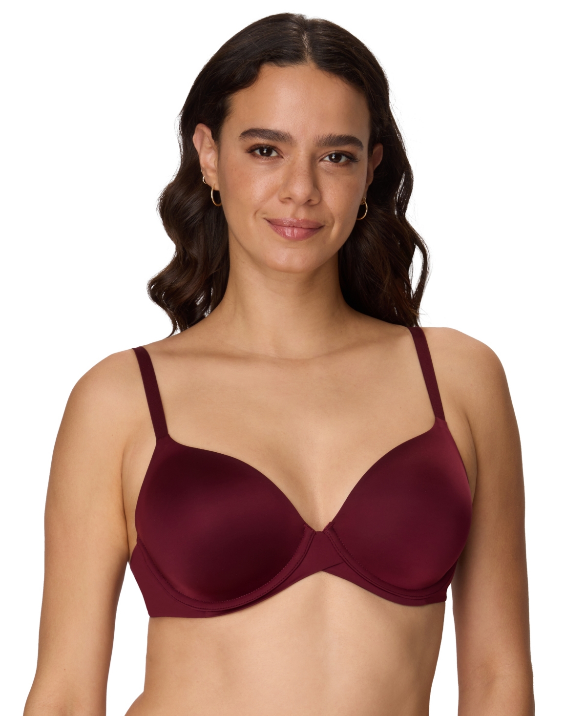 Maidenform One Fab Fit Everyday Modern Demi Underwire Bra (Plus Sizes Available) Mulled Berry 34A Women's
