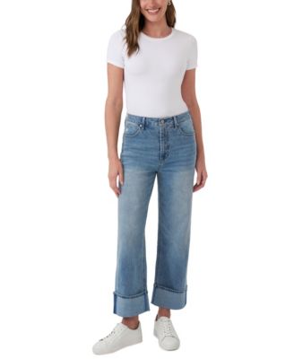 Women's Baggy High-Rise Cuffed Jeans