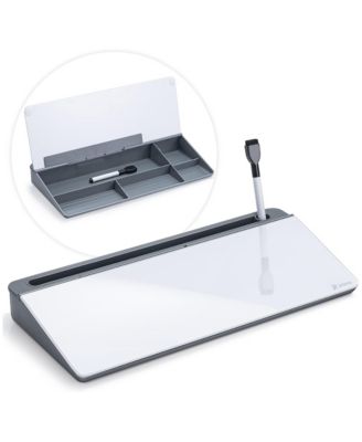 Desktop Glass Whiteboard Organizer Dry Erase Memo Storage Home Office Supplies