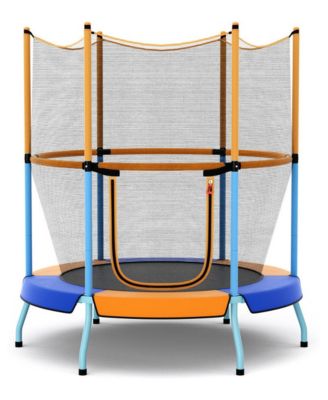 48" Toddler Trampoline with Safety Enclosure Net and External Two-Way Zipper, Ages 3-6