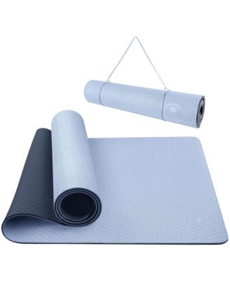 Thick Non Slip Yoga Mat Double Sided Grip Durable Lightweight Workout Exercise Mat With Carry Strap