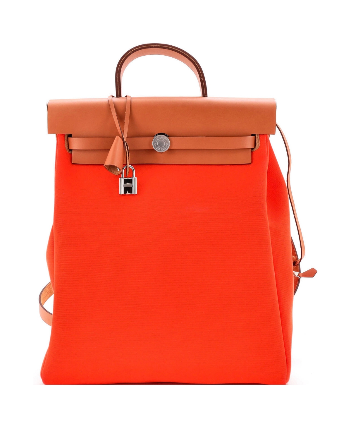 Pre-Owned Hermes Herbag A Dos Zip Backpack Toile and Leather