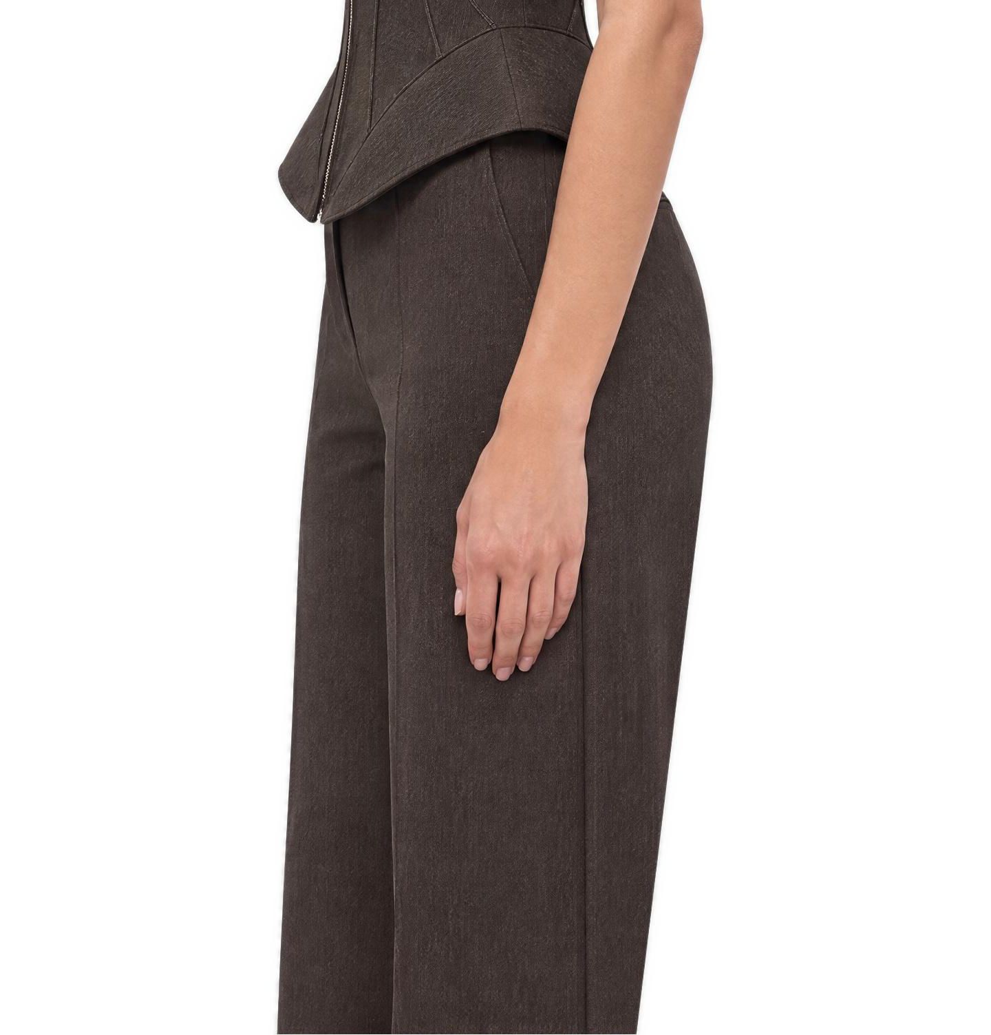 Женские брюки NOCTURNE Pressed Crease Straight Leg, цвет: Коричневый — фото 2
