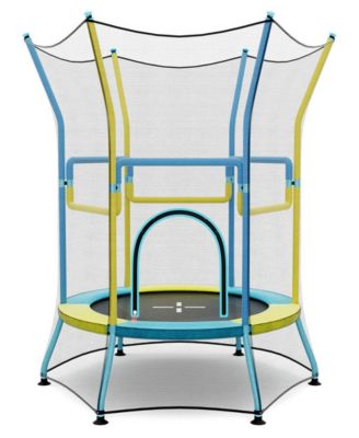 Mini Trampoline for Kids with Safety Enclosure Net and Foam Handles, for Backyard and Outdoor Active Play Ages 3 to 10 years