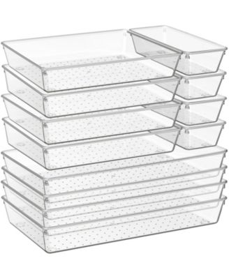 Plastic Drawer Organizer Trays Non Slip Kitchen Bathroom Office Storage