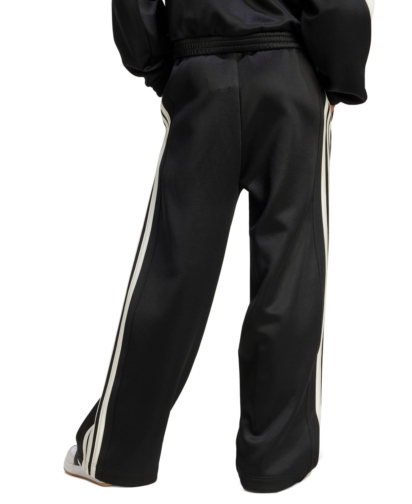 Женские брюки adidas W Stadium Tp Wide-Leg Pull-On, цвет: Чёрный / Молочный белый — фото 5