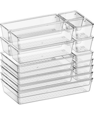  Plastic Drawer Organizers 5 Sizes Multi Use Kitchen Bathroom Office Storage