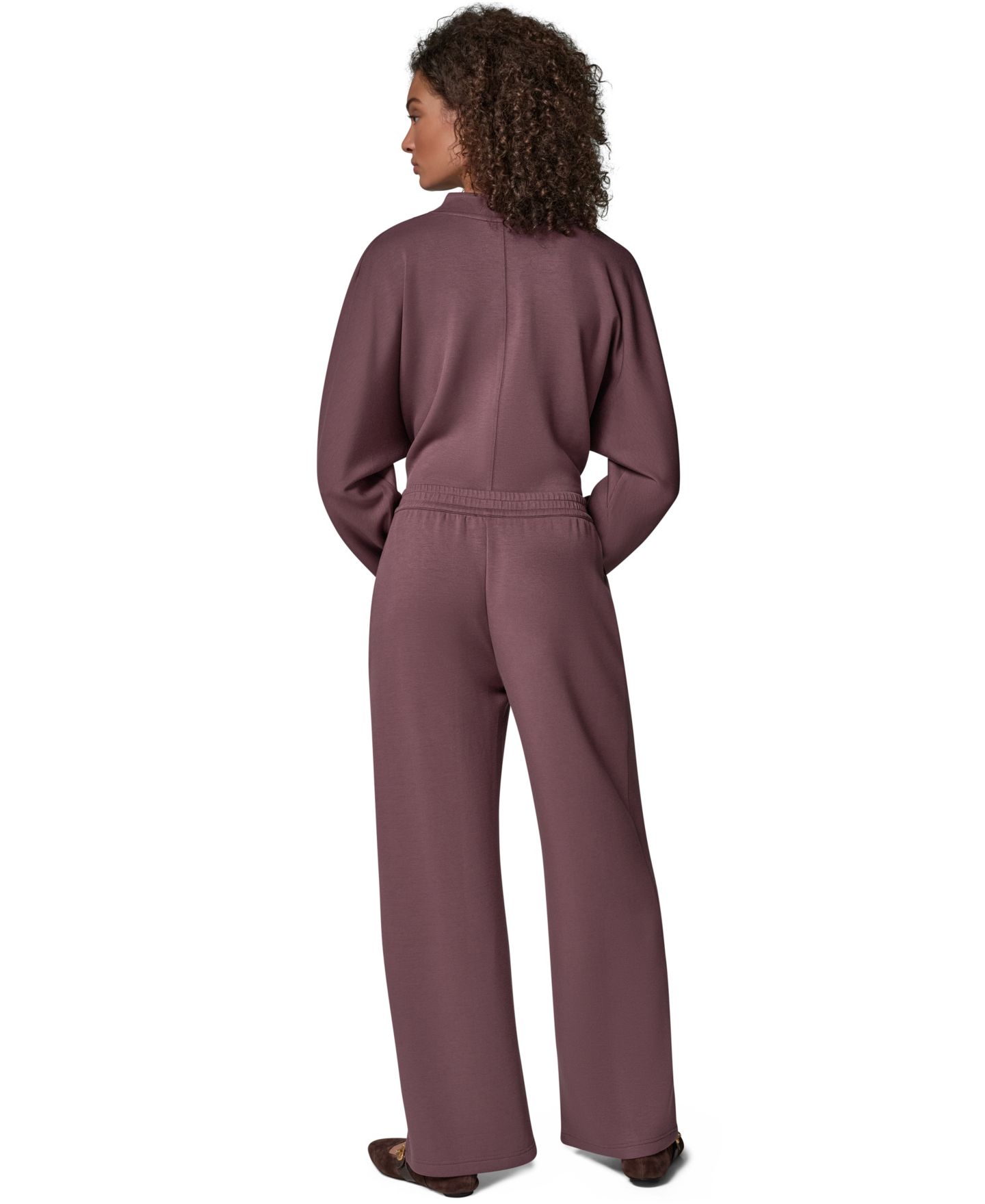 Женские брюки Donna Karan Weekend Jet Setter Mid-Rise Pull-On Wide-Leg, цвет: Розовый серо-коричневый — фото 12