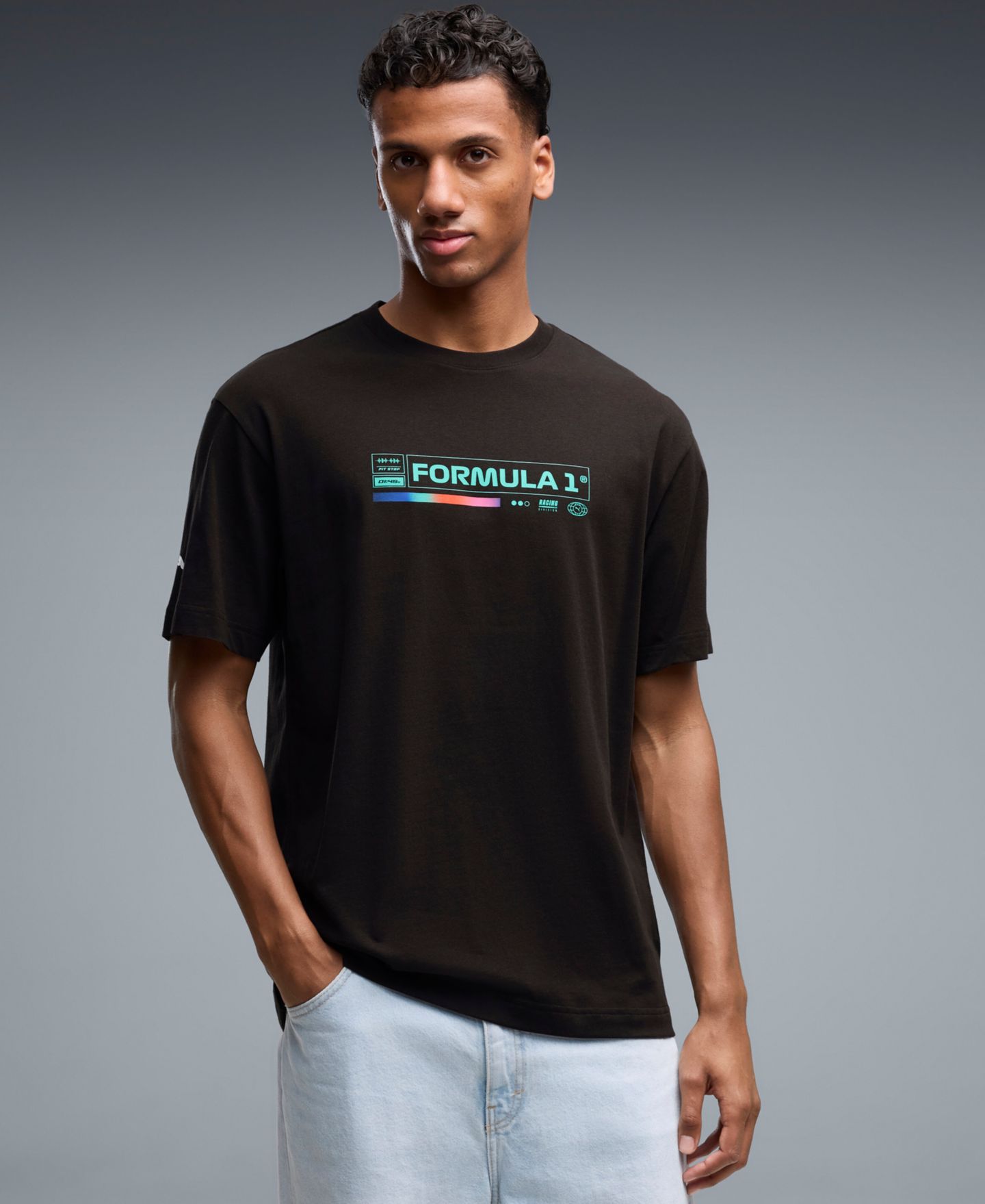 Мужская футболка PUMA F1 Vegas Short-Sleeve Graphic, цвет: Чёрный — фото 3