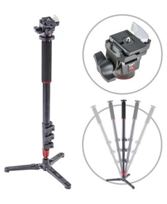 Orbit 4-Section Aluminum Handheld Monopod Stick with Fluid Base