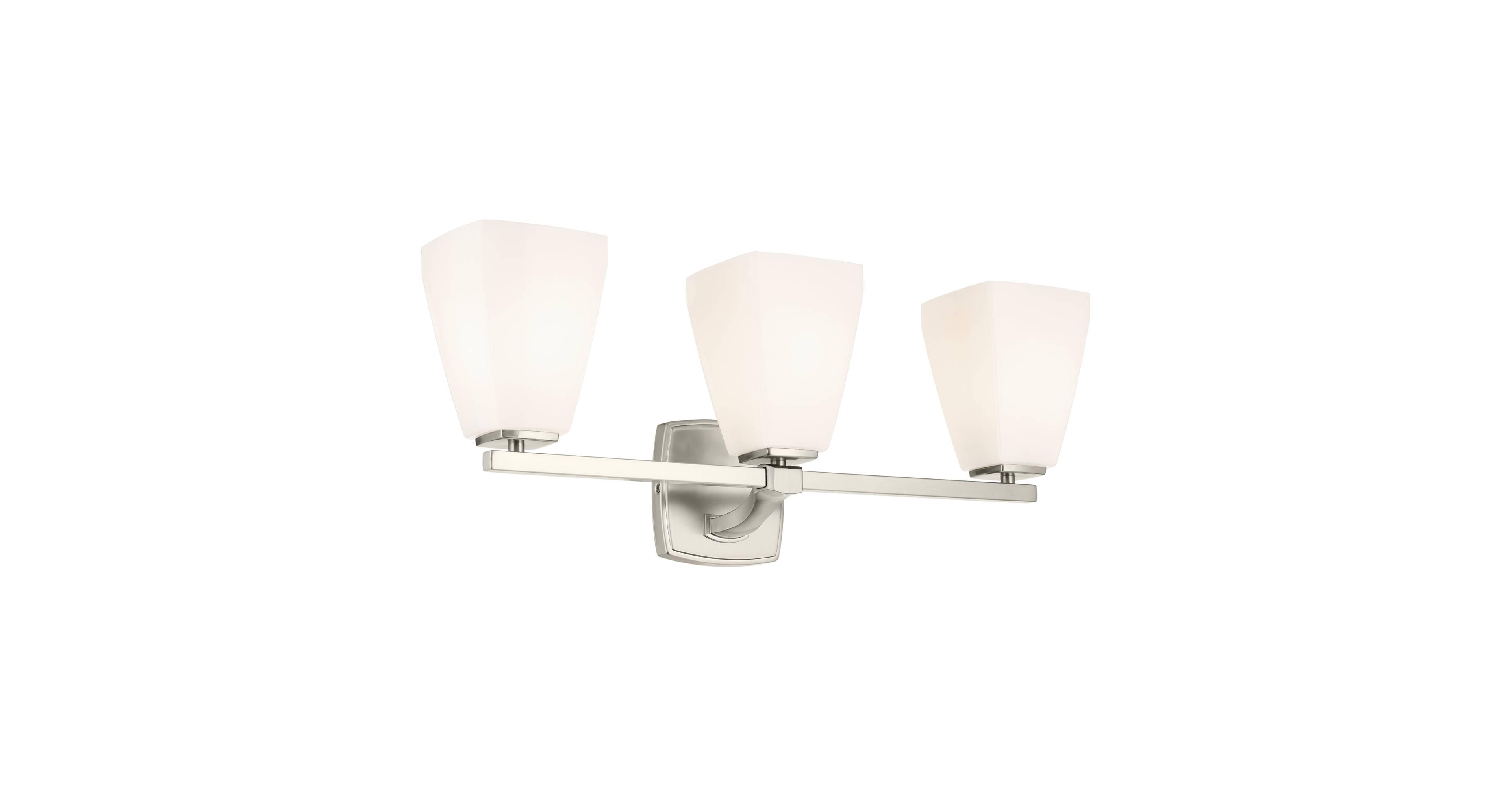 Kichler Marant Brushed Nickel Bath 3Lt with Opal Glass