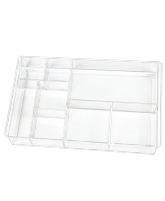 Clear Acrylic 8 Section Drawer Organizer Versatile Storage Tray For Desk Bathroom Office Makeup
