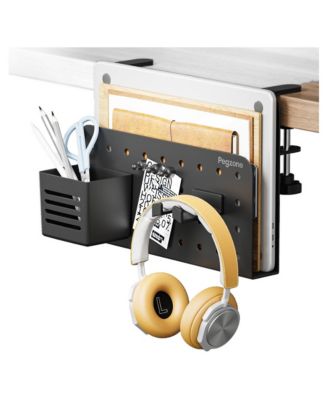 Under Desk Side Storage Organizer Clamp On Pegboard Accessories Space Saving