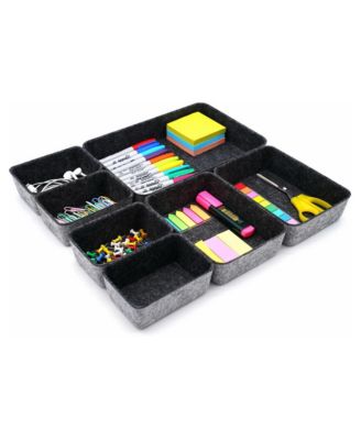 7 Piece Felt Desk Drawer Organizer Trays Nordic Style Multi Purpose Storage Bins
