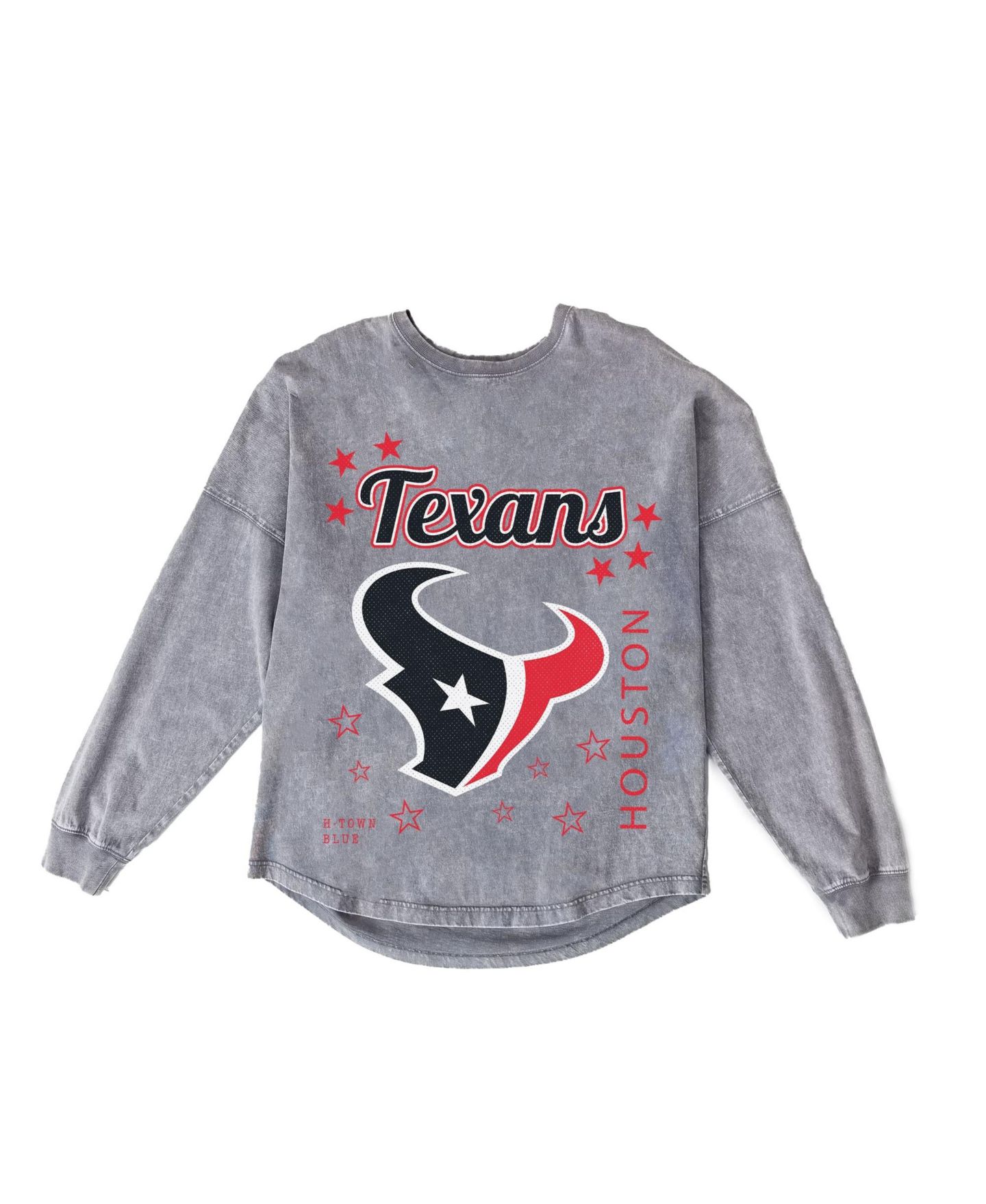 Женская футболка Gameday Couture Gray Houston Texans Starbound Oversized Snow Wash Long-Sleeve — фото 6