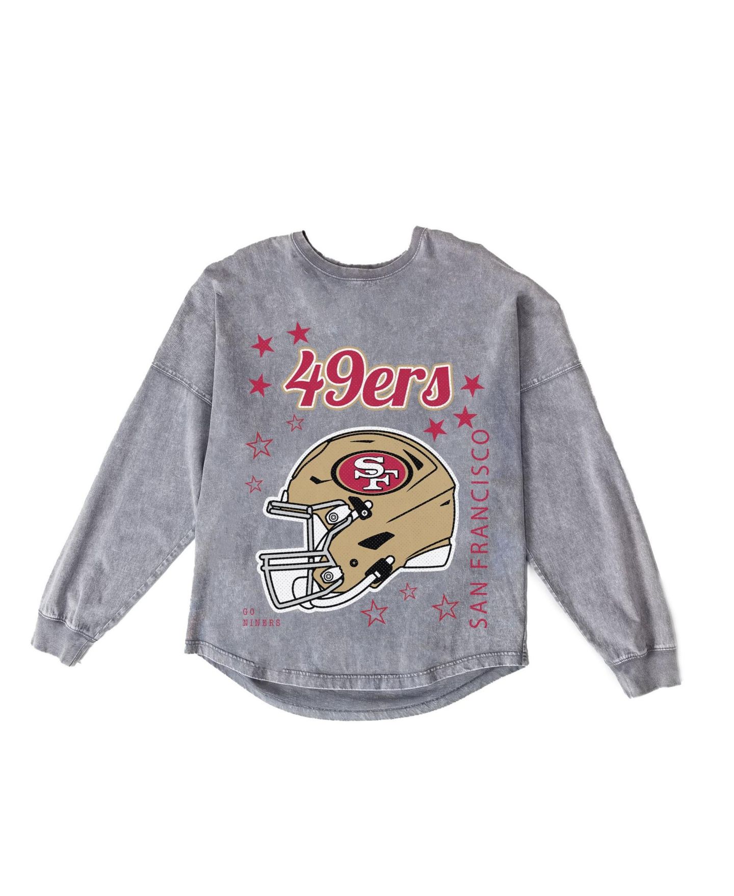Женская футболка Gameday Couture Gray San Francisco 49ers Starbound Oversized Snow Wash Long-Sleeve — фото 6