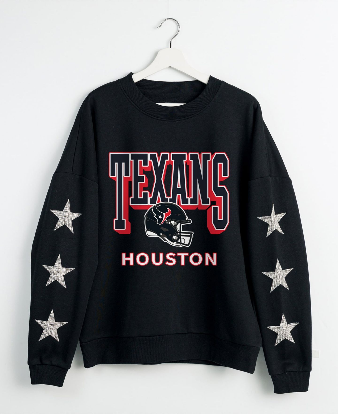 Женская толстовка Gameday Couture Black Houston Texans Pure Victory Rhinestud Star-Sleeve Pullover — фото 2
