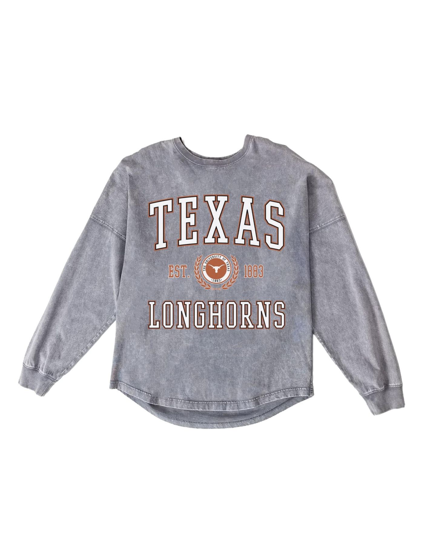 Женская футболка Gameday Couture Gray Texas Longhorns Oversized Final Score Snow Wash Long-Sleeve — фото 6