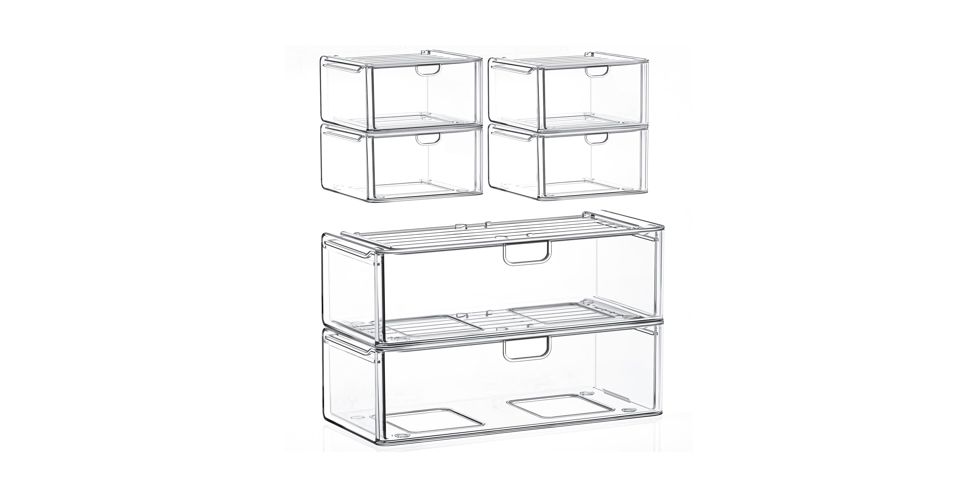 Four Candies 6 Pack Stackable Acrylic Storage Drawers Multi Use Home Organizer
