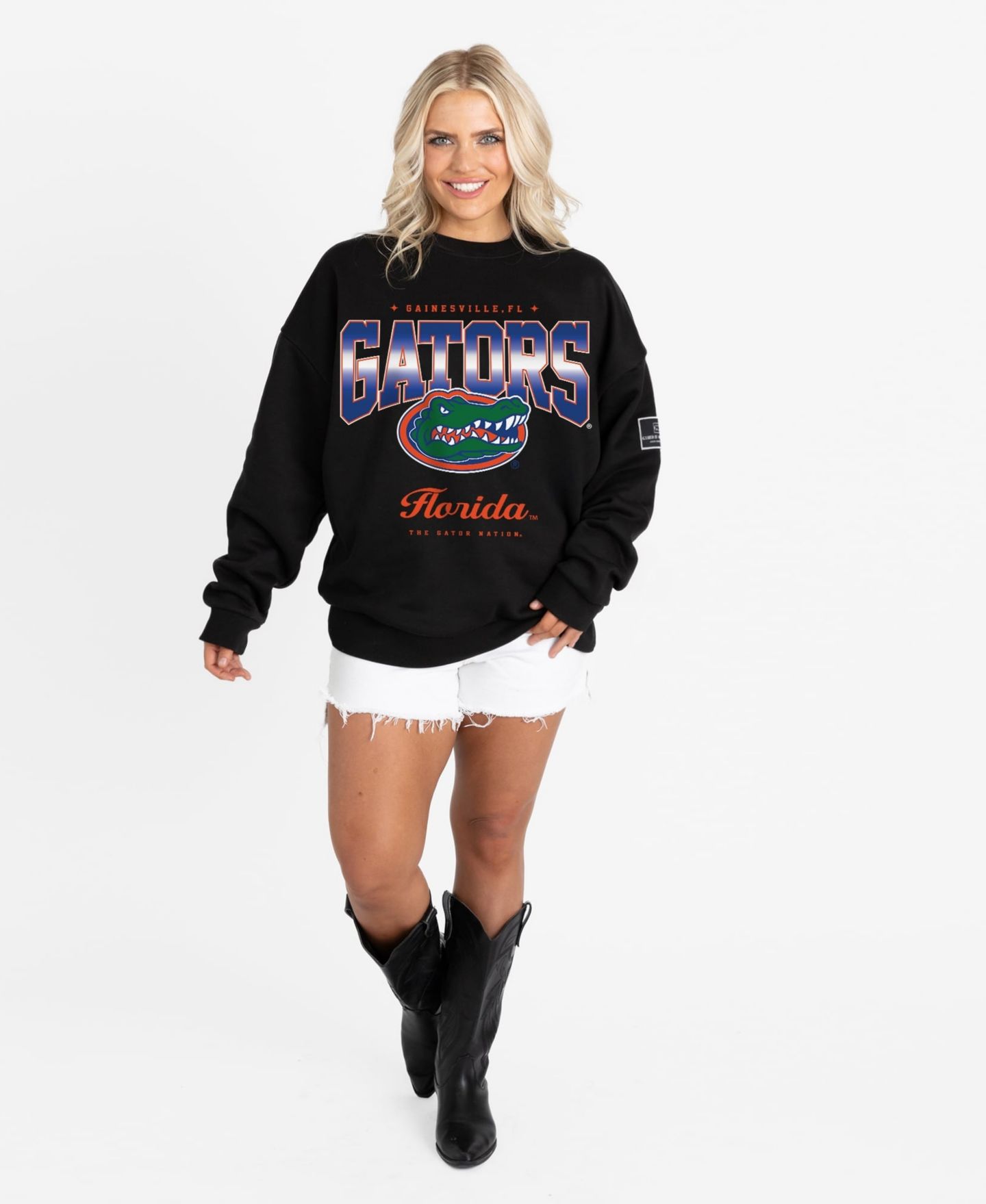 Женская толстовка Gameday Couture Black Florida Gators Oversized Powerhouse Play Black Label Premium Fleece — фото 3