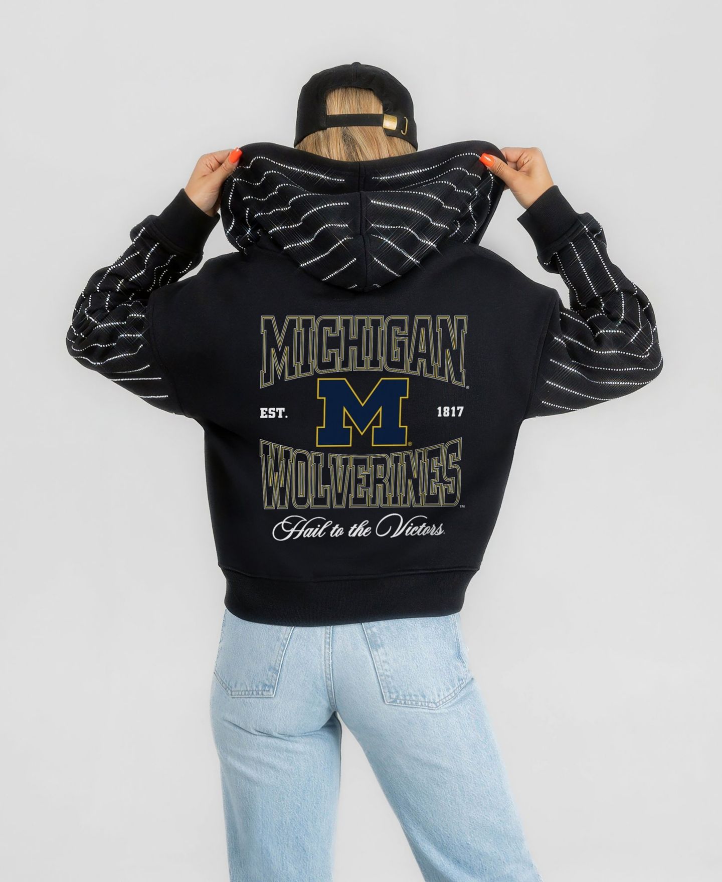 Женское худи Gameday Couture Black Michigan Wolverines Eyes on the Prize Mid-Crop Full-Zip — фото 1