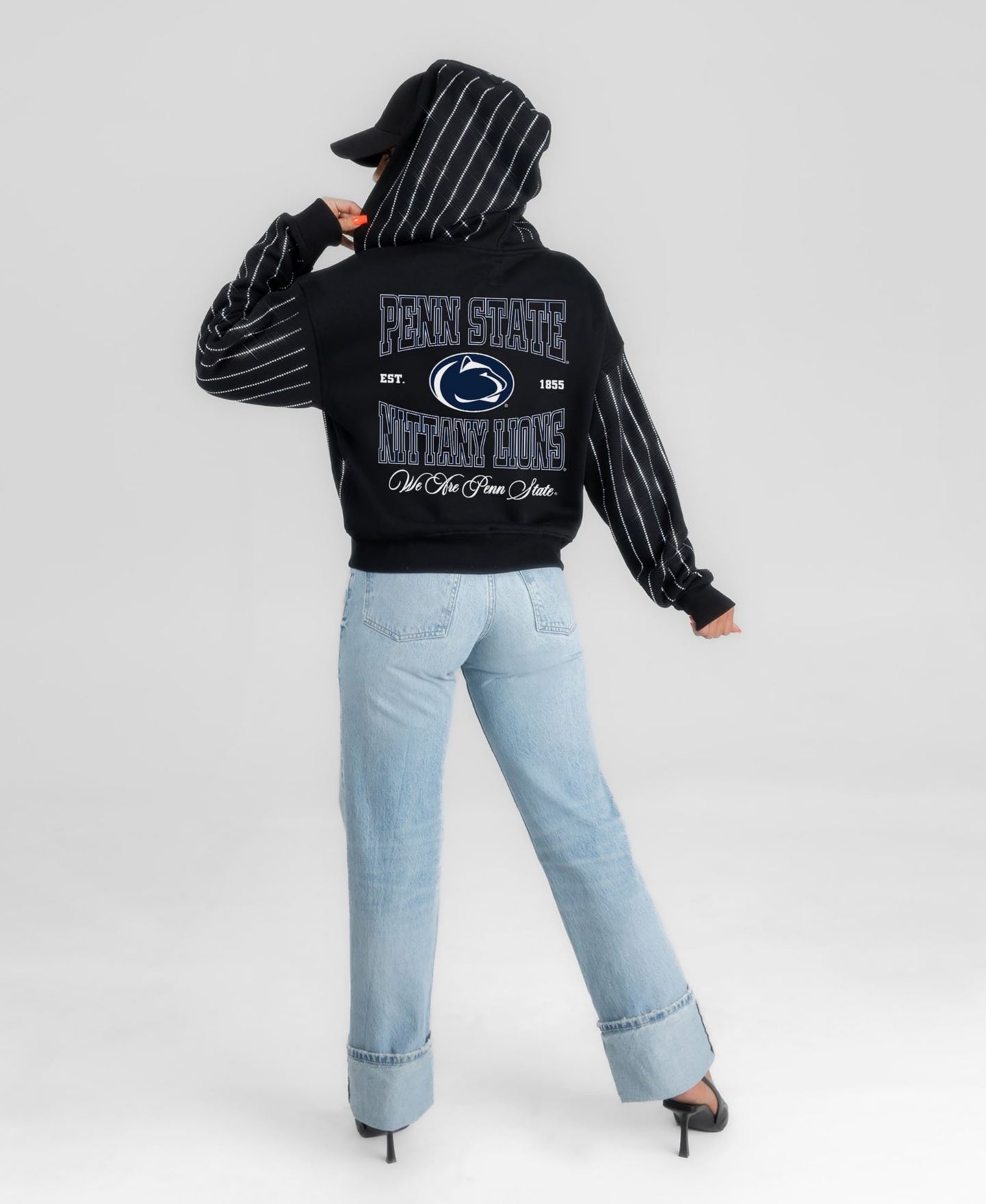 Женское худи Gameday Couture Black Penn State Nittany Lions Eyes on the Prize Mid-Crop Full-Zip — фото 4
