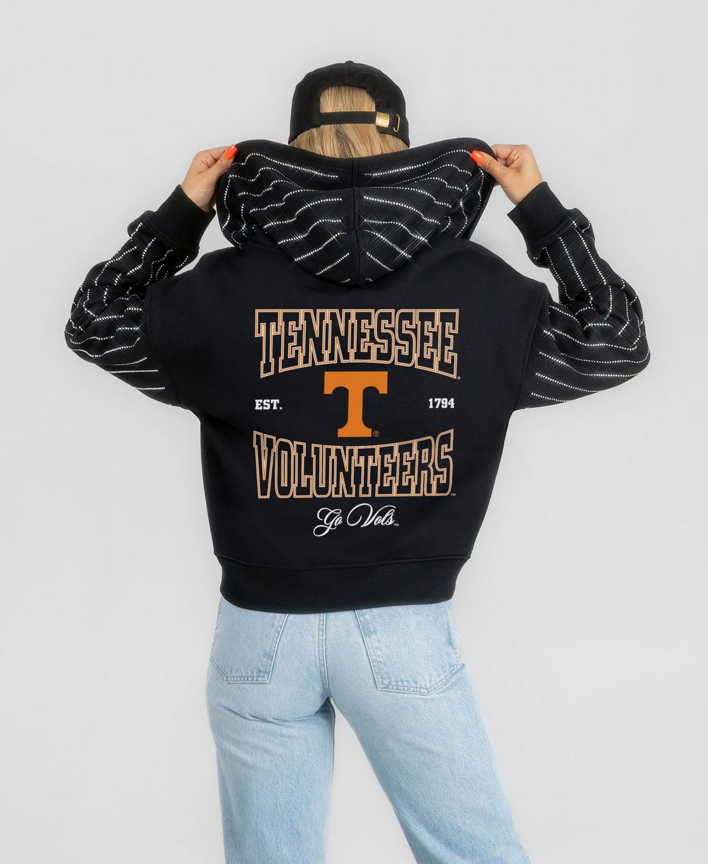 Женское худи Gameday Couture Black Tennessee Volunteers Eyes on the Prize Mid-Crop Full-Zip — фото 1