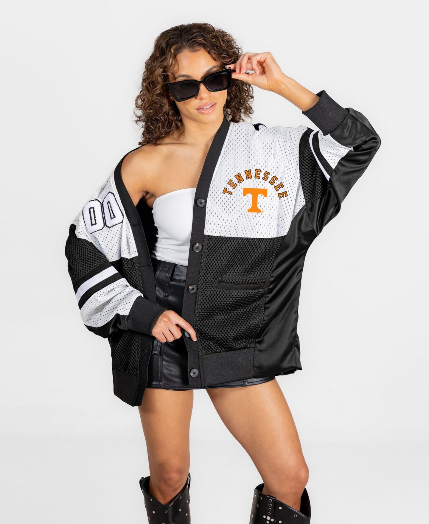 Женский кардиган Gameday Couture Black/White Tennessee Volunteers MVP Era Satin Button-Down — фото 8