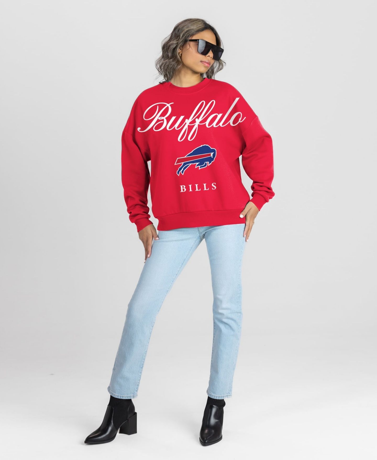 Женская толстовка Gameday Couture Red Buffalo Bills Legacy Club Premium Fleece Drop Shoulder Oversized — фото 3