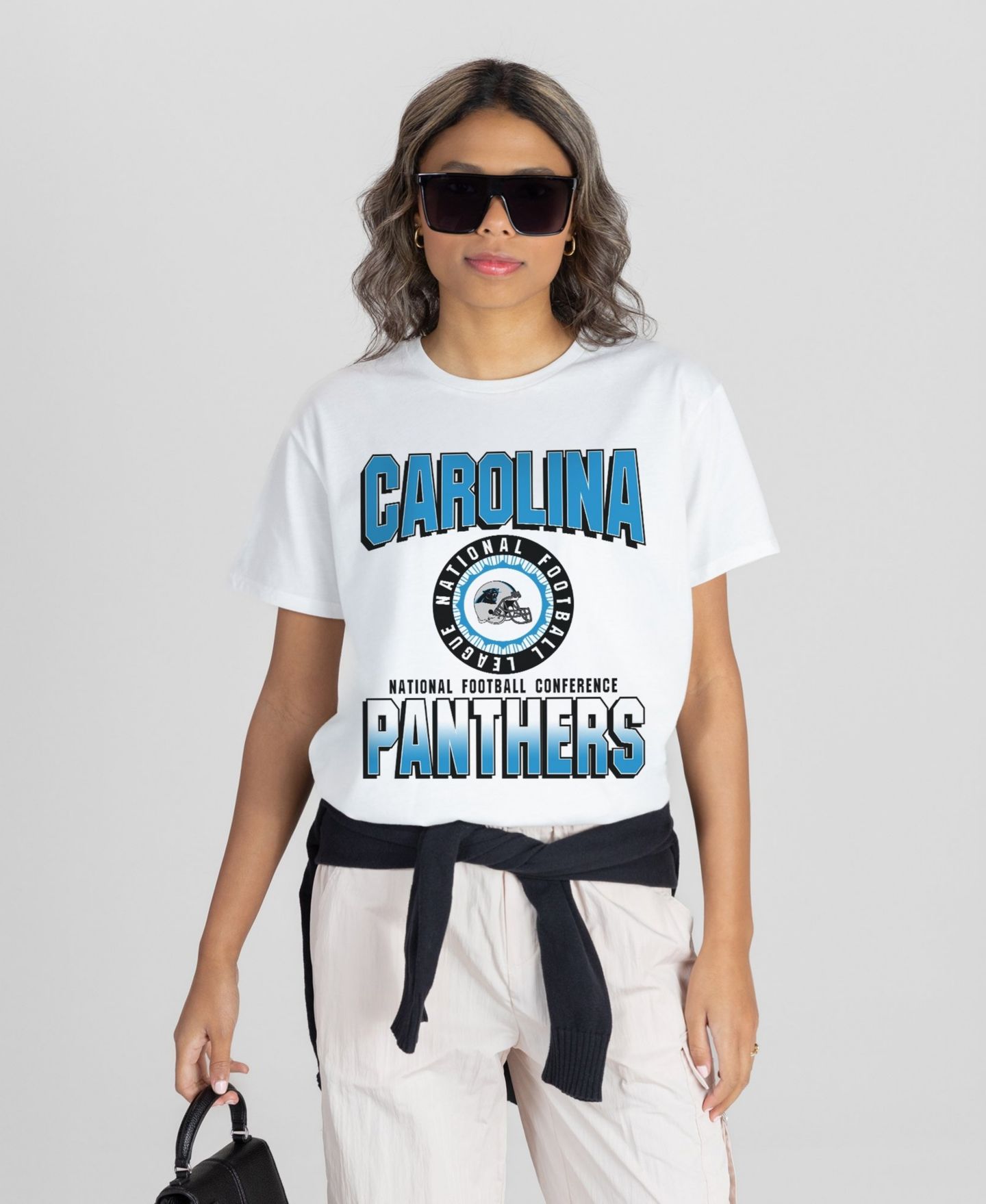 Женская футболка Gameday Couture White Carolina Panthers Oversized All-Time Classic Flowy — фото 4