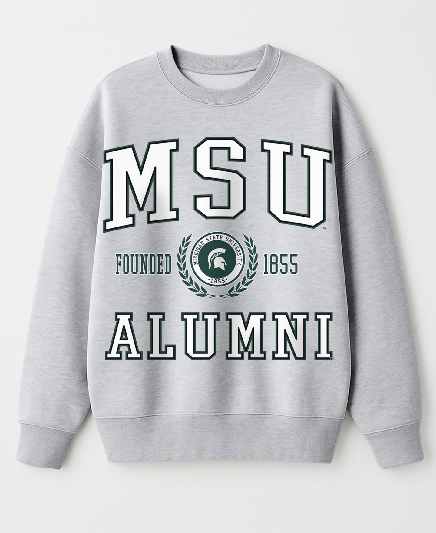 Женская толстовка Gameday Couture Ash Michigan State Spartans Degree Unlocked Oversized Premium Fleece — фото 4