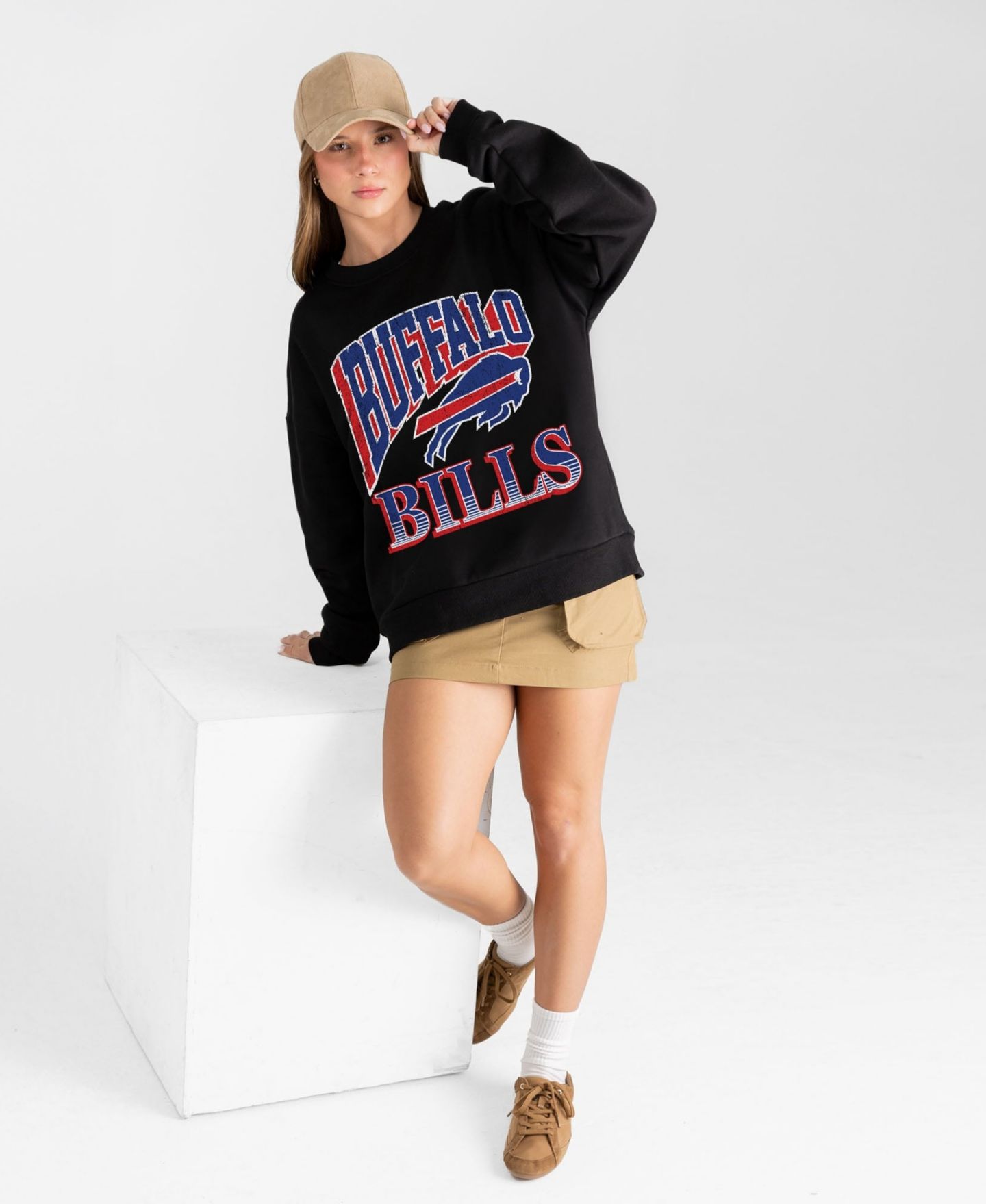 Женская толстовка Gameday Couture Black Buffalo Bills Victory Prime Black Label Premium Drop Shoulder — фото 3