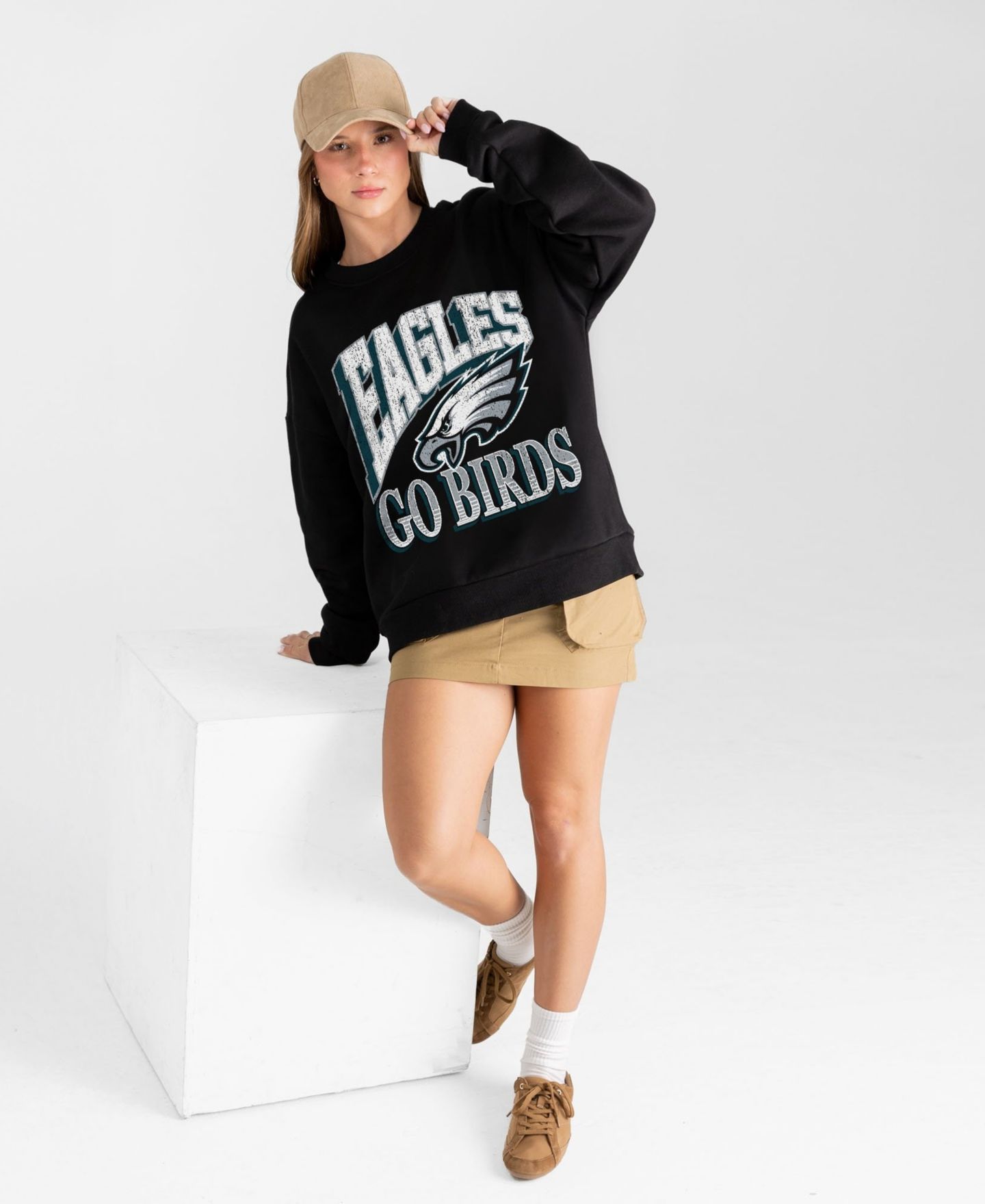Женская толстовка Gameday Couture Black Philadelphia Eagles Victory Prime Black Label Premium Drop Shoulder — фото 3