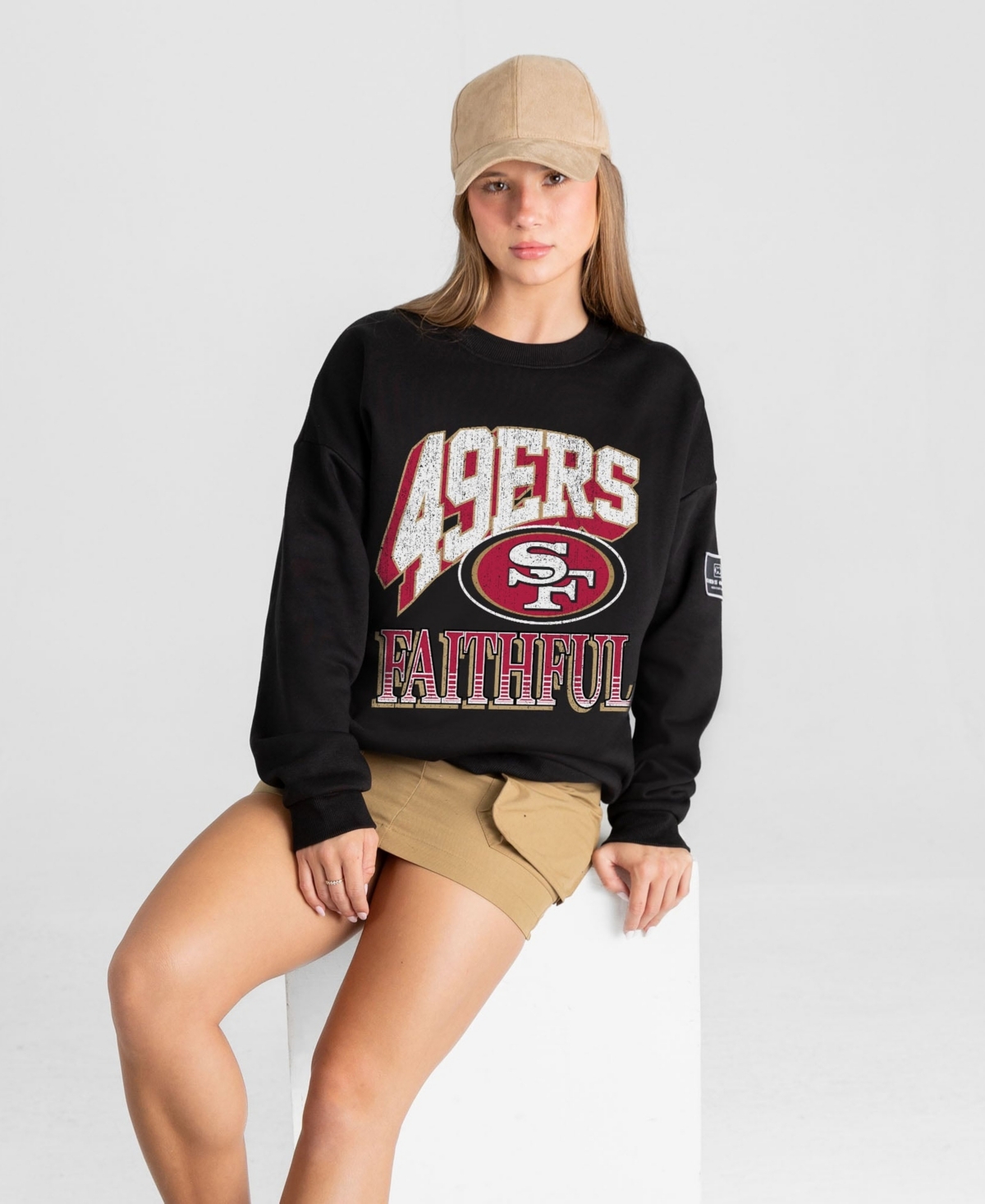 Gameday Couture Women's Black San Francisco 49ers Victory Prime Black Label Premium Drop Shoulder Sweatshirt - Black