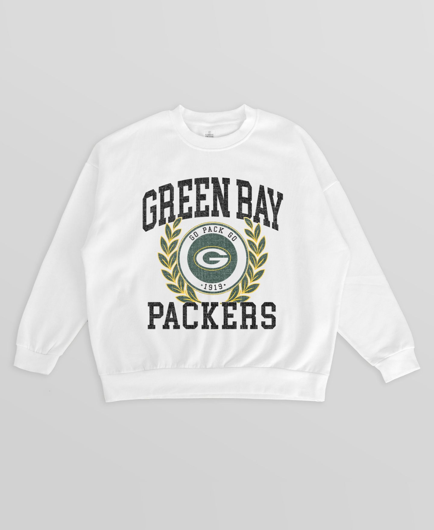 Женская толстовка Gameday Couture White Green Bay Packers Gold Standard Oversized Premium Drop Shoulder — фото 5