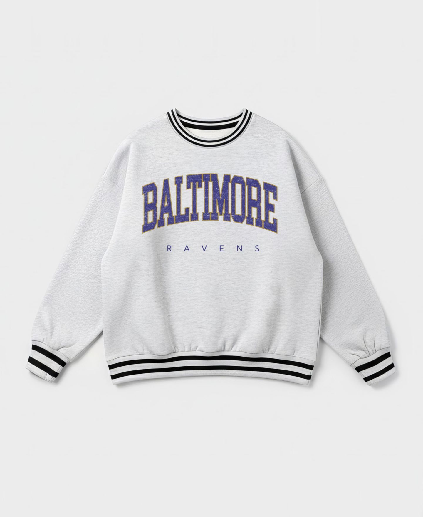 Женская толстовка Gameday Couture Ash Baltimore Ravens Oversized Easy Energy Ringer Stripe — фото 5