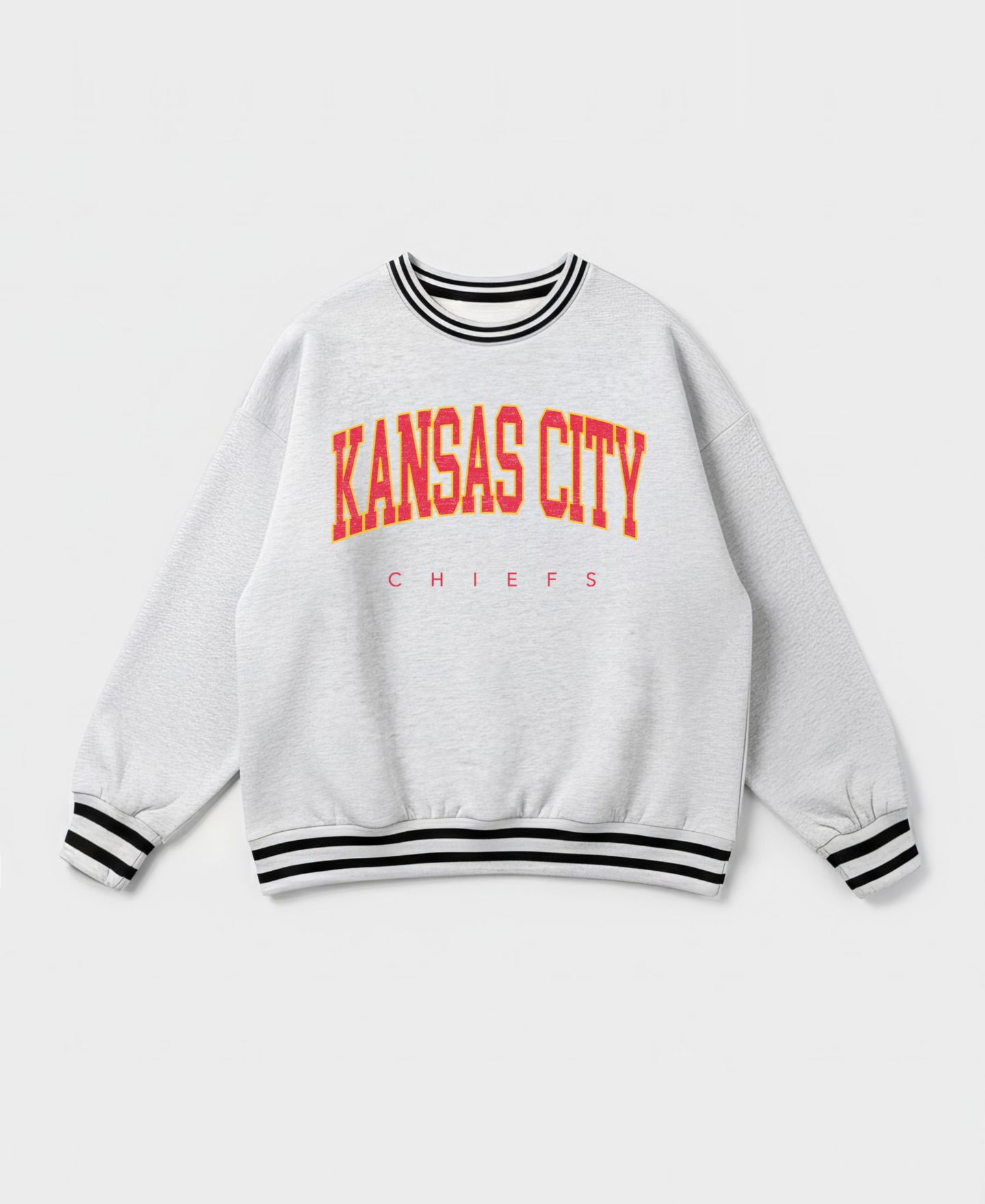 Женская толстовка Gameday Couture Ash Kansas City Chiefs Oversized Easy Energy Ringer Stripe — фото 5