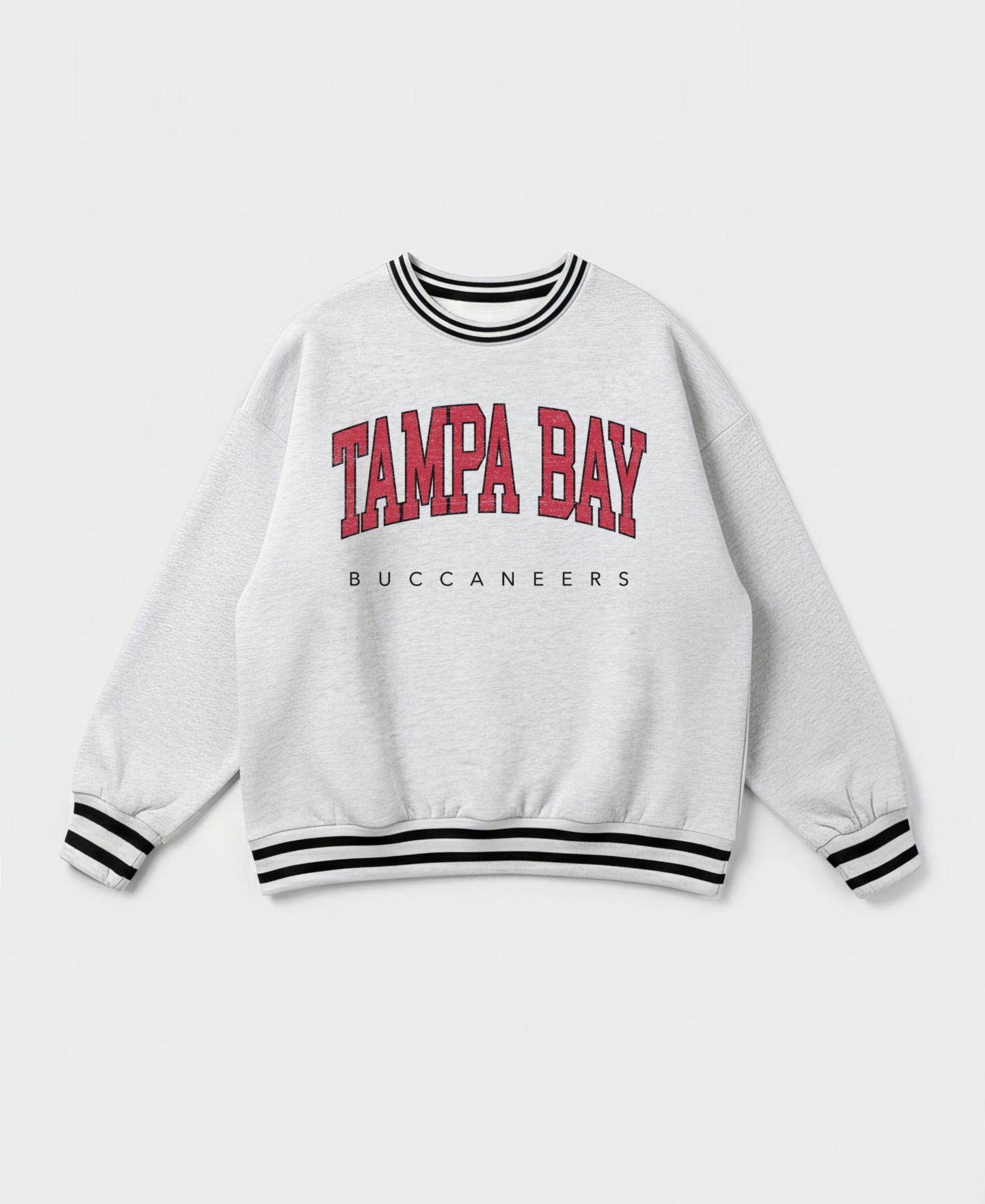 Женская толстовка Gameday Couture Ash Tampa Bay Buccaneers Oversized Easy Energy Ringer Stripe — фото 5