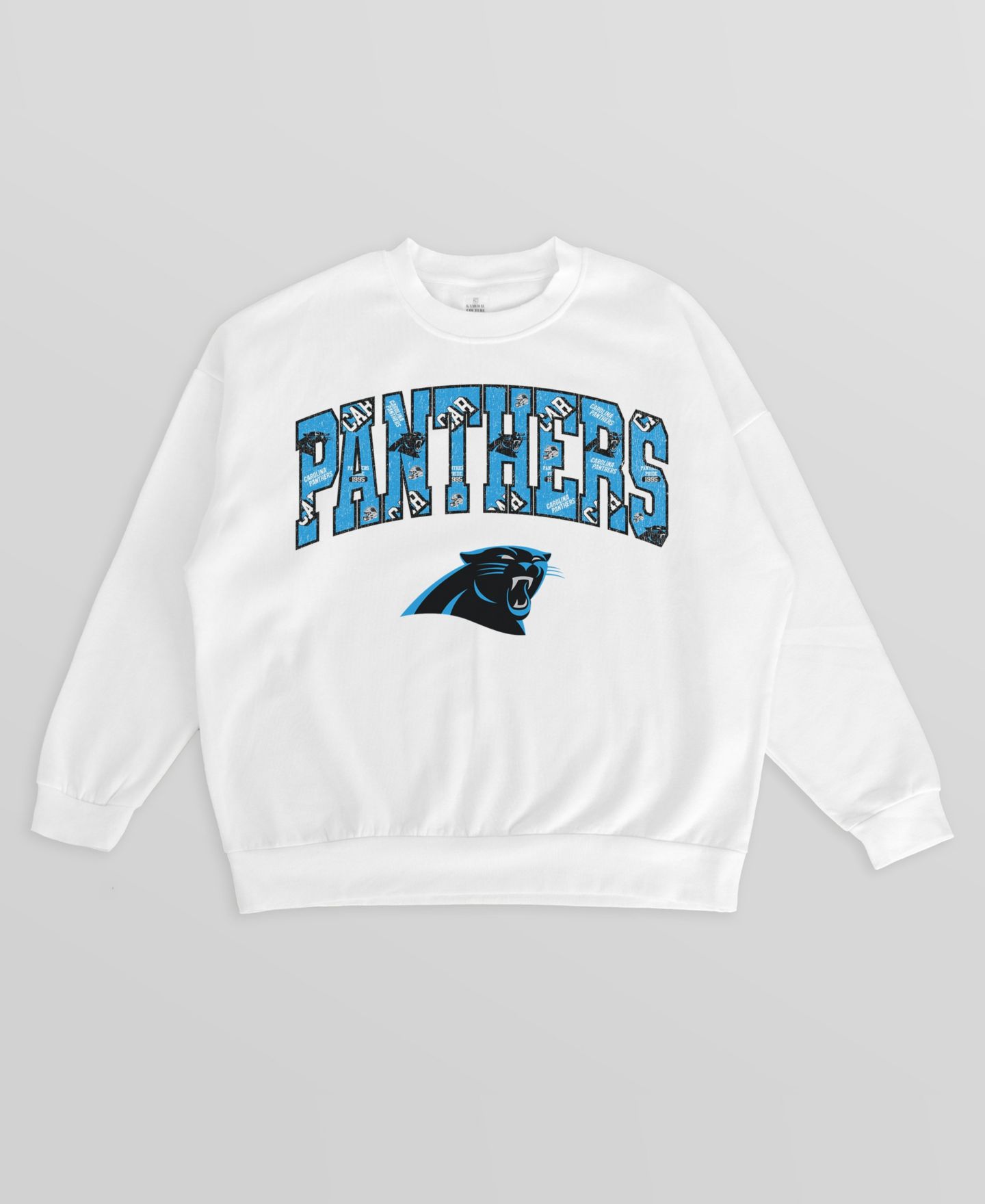 Женская толстовка Gameday Couture White Carolina Panthers Sweet Play Oversized Premium Drop Shoulder — фото 5