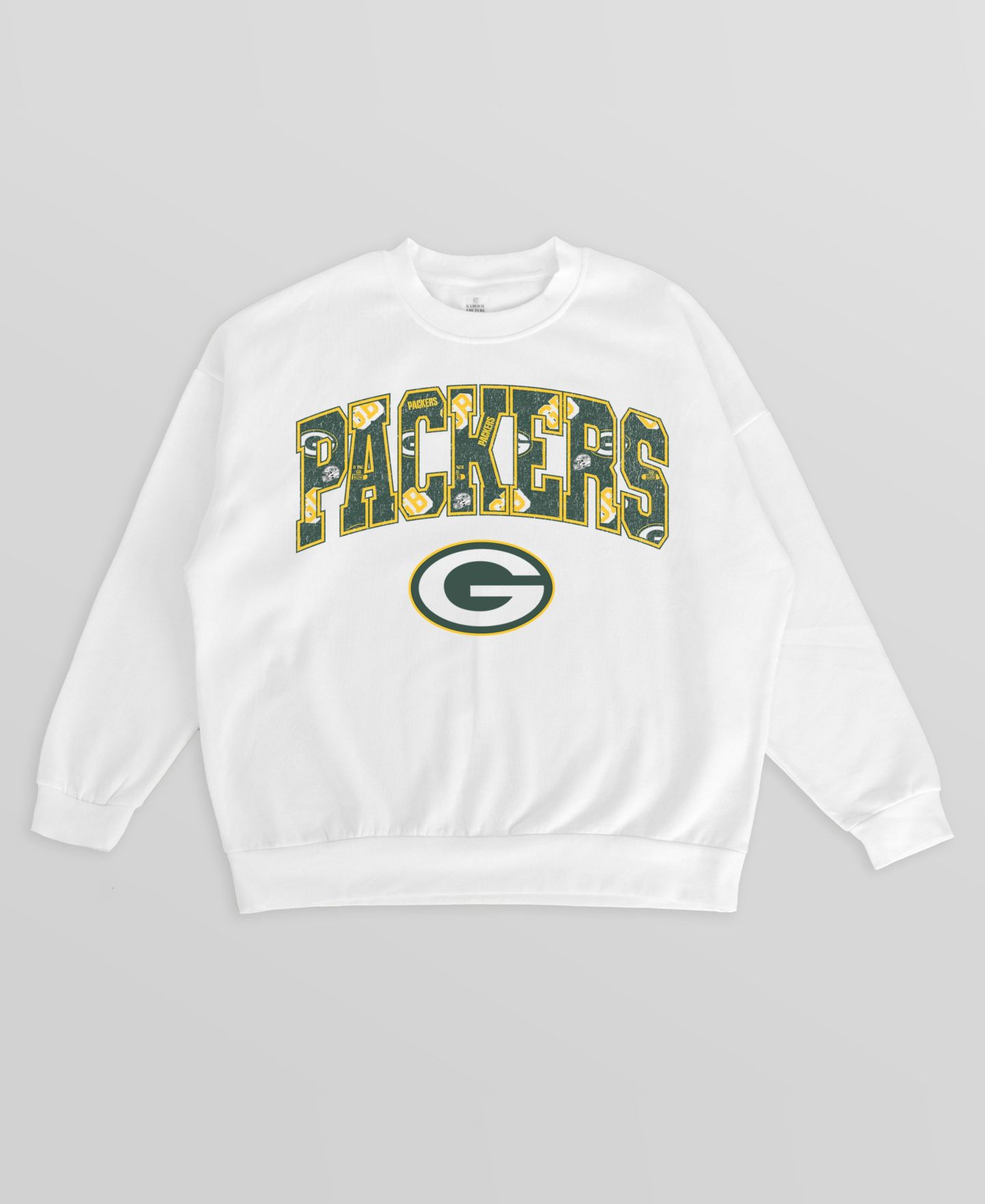 Женская толстовка Gameday Couture White Green Bay Packers Sweet Play Oversized Premium Drop Shoulder — фото 5
