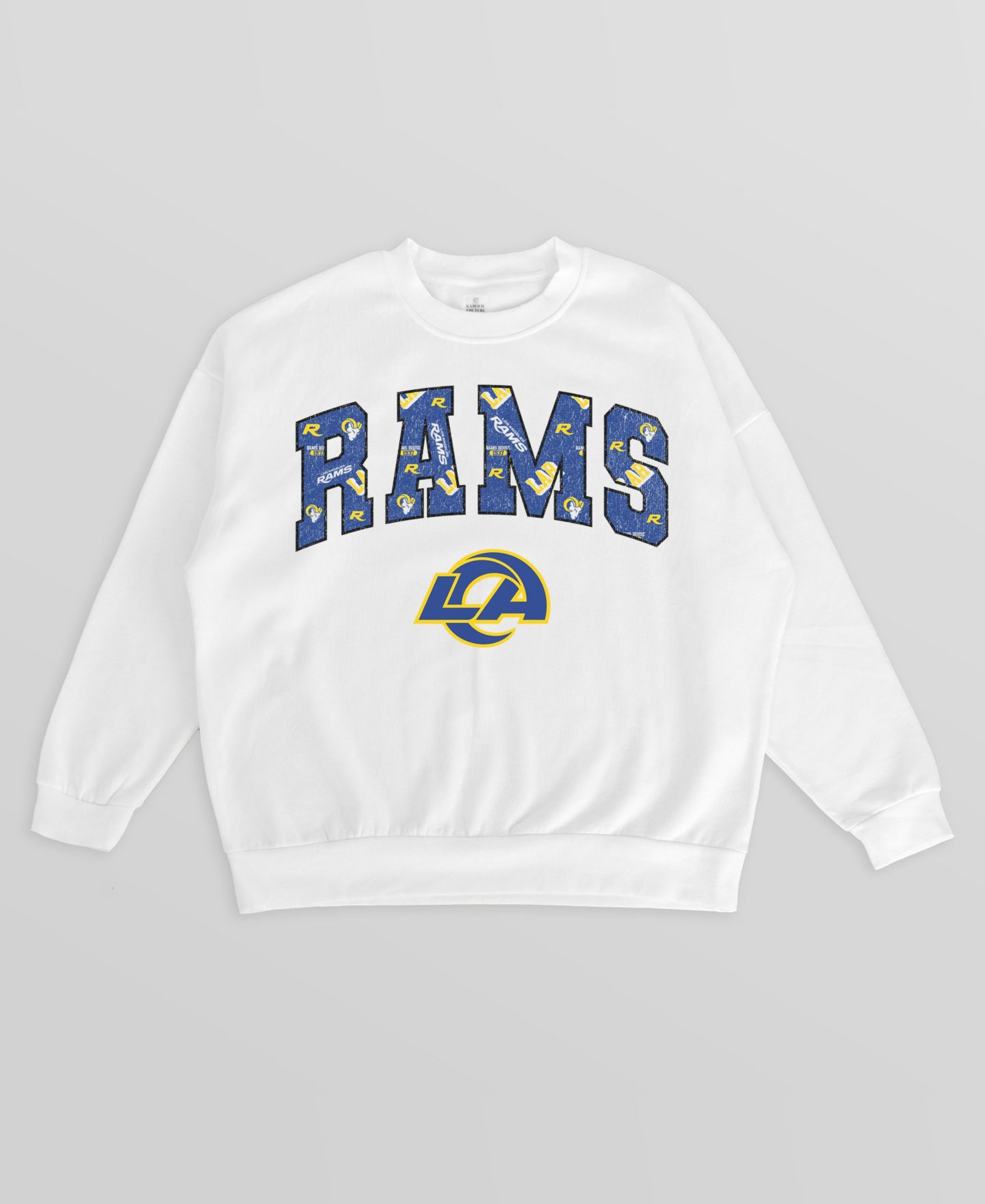 Женская толстовка Gameday Couture White Los Angeles Rams Sweet Play Oversized Premium Drop Shoulder — фото 5