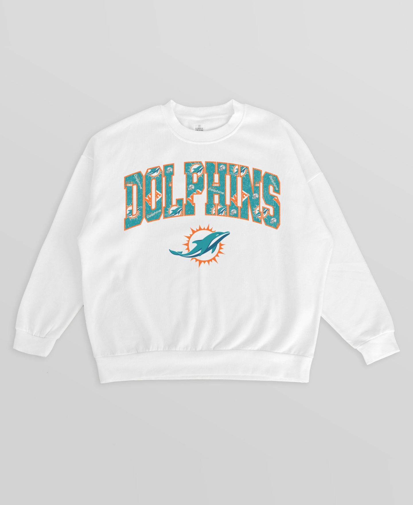 Женская толстовка Gameday Couture White Miami Dolphins Sweet Play Oversized Premium Drop Shoulder — фото 5